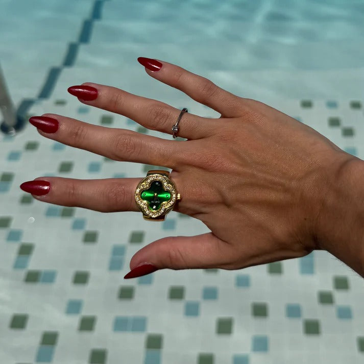ATHENA RING | GOLD GREEN
