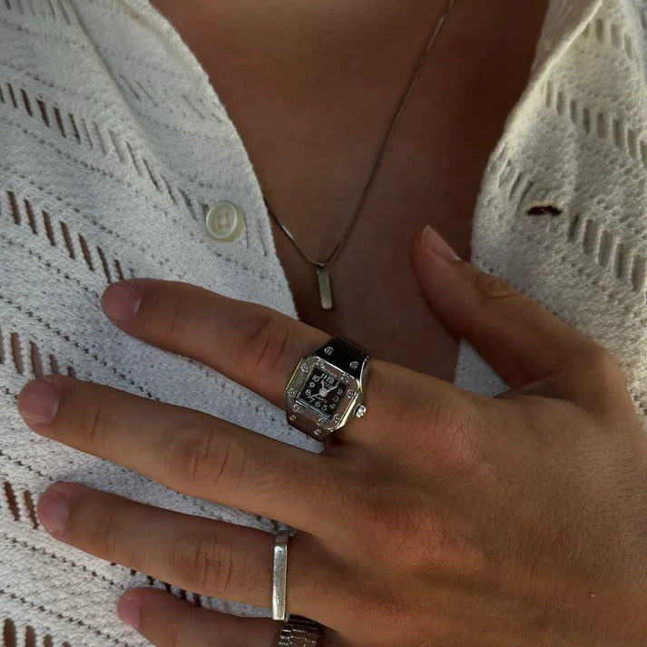 NOTUS RING | SILVER BLACK