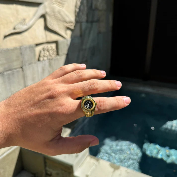 HYPNOS RING | GOLD BLACK